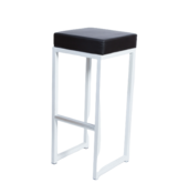 Kubo barkruk - Wit/ zwart leder