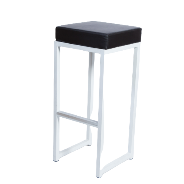 Kubo barkruk - Wit/ zwart leder