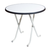 Klaptafel rond dsn. 85cm - Wit met zwarte rand