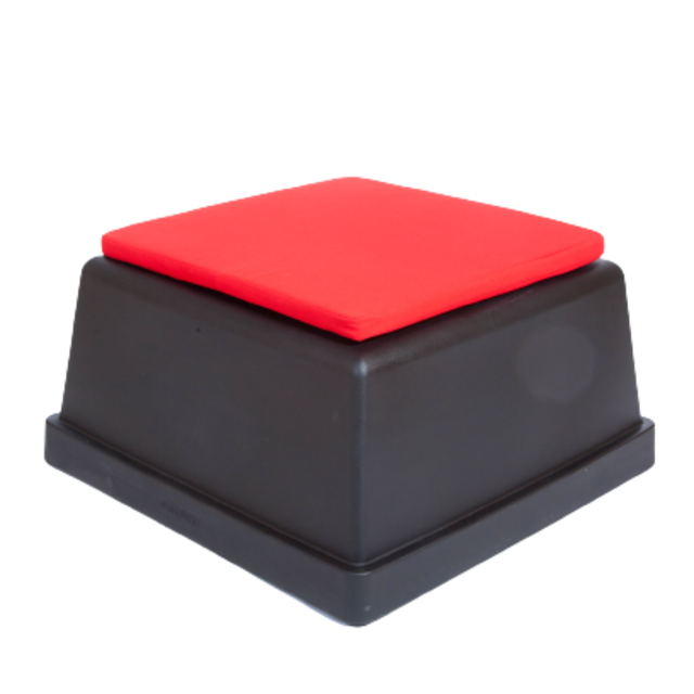 Laze zitblok zwart - Kussen rood