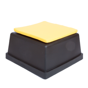 Laze zitblok zwart - Kussen geel