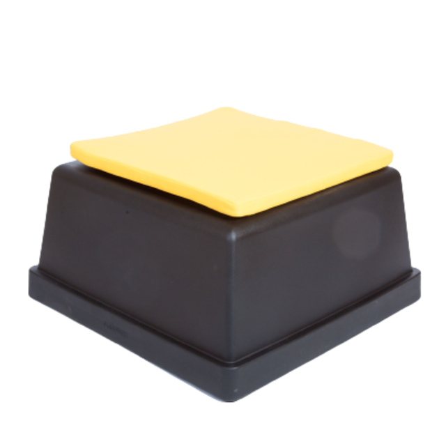 Laze zitblok zwart - Kussen geel