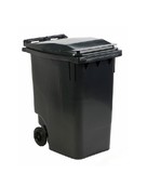 Afvalbak klein met vaste deksel - Zwart