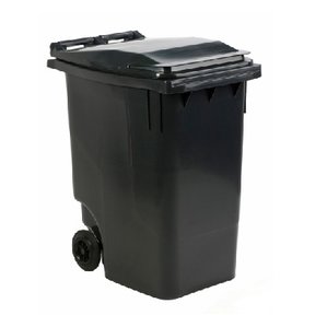 Afvalbak klein met vaste deksel - Zwart