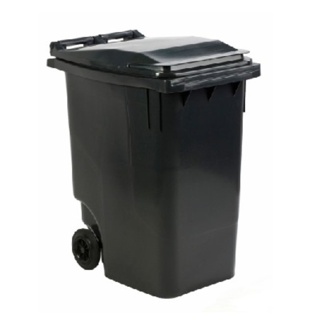 Afvalbak klein met vaste deksel - Zwart