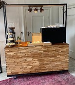 Koffiemeubel - Staal teakhout