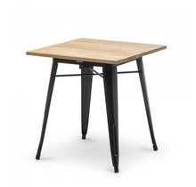 Dinertafel Tolix 70x70cm - Zwart iepenhout