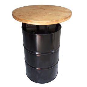 Olieton met blad - Zwart/hout