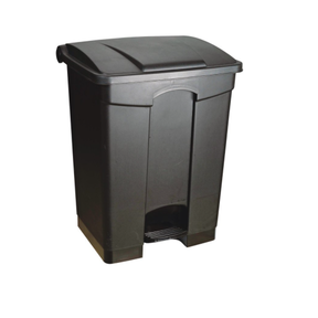 Afvalbak/pedaalemmer rechthoekig 68L - Zwart