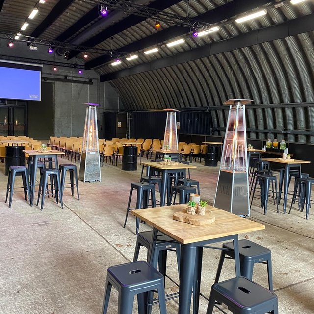 Statafel Tolix 70x70cm - Zwart/iepenhout