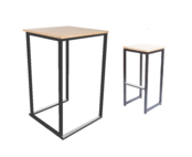 Staset Kubo vierkant - Zwart/bamboe