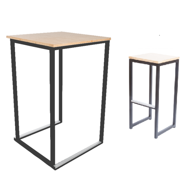 Staset Kubo vierkant - Zwart/bamboe