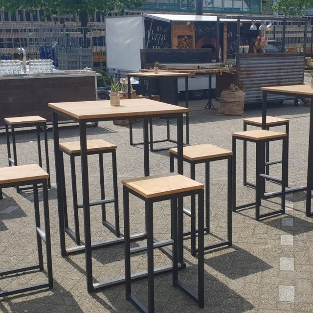 Staset Kubo vierkant - Zwart/bamboe