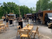 Statafel olieton/vat inclusief paal - Zwart