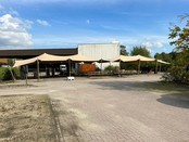 Stretchtent 10x27m - Zand