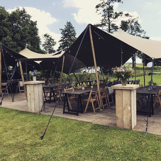 Stretchtent 7x10m - Zand