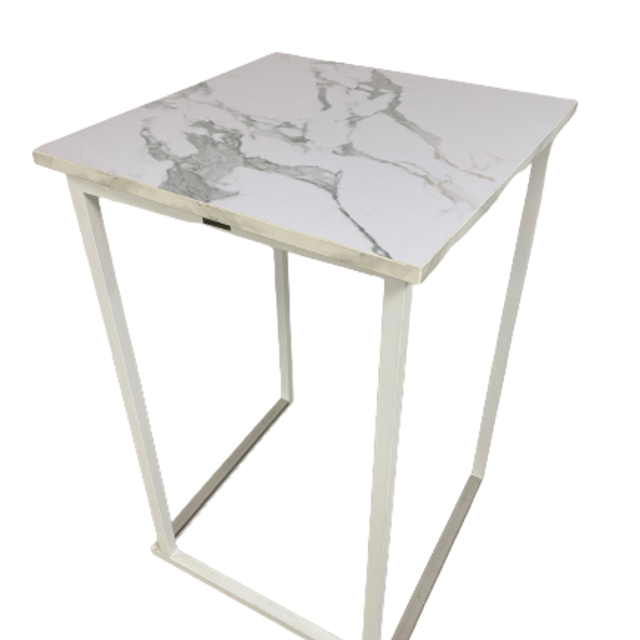 Kubo statafel 70x70cm - Wit/marmer Kubo statafel 70x70cm - Wit/marmer