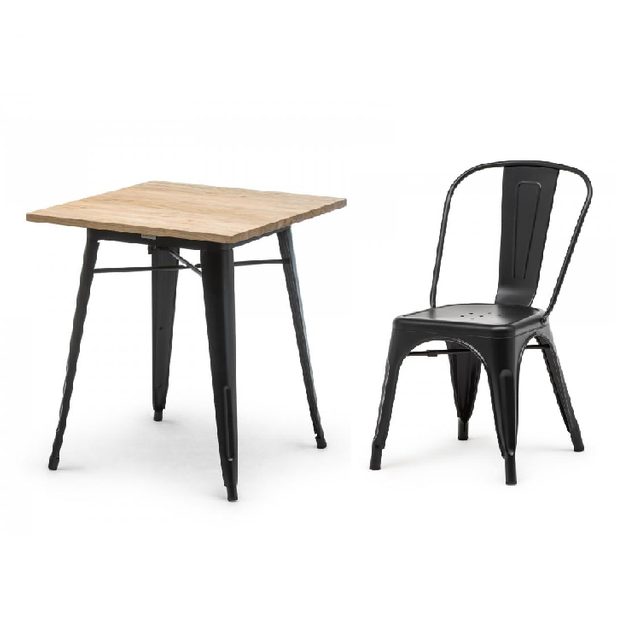 Zitset Tolix - Zwart/iepenhout