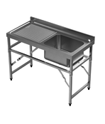 Spoeltafel 120x60cm - Rvs