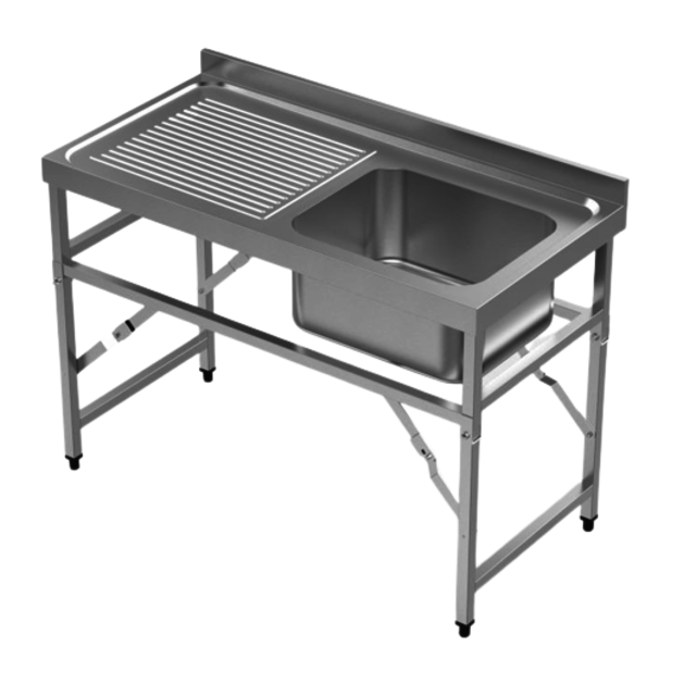 Spoeltafel 120x60cm - Rvs