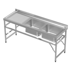 Spoeltafel 180x60cm - Rvs