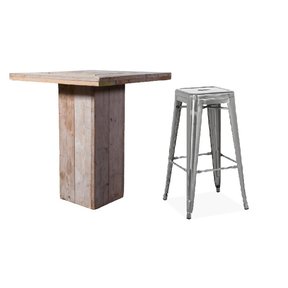 Staset vierkant - Steigerhout/retro grijs