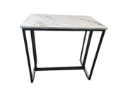 Kubo statafel 120x70cm - Zwart/marmer wit