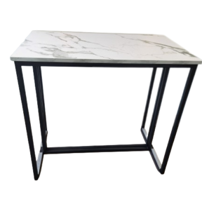 Kubo statafel 120x70cm - Zwart/marmer wit