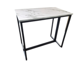 Kubo statafel 120x70cm - Zwart/marmer wit
