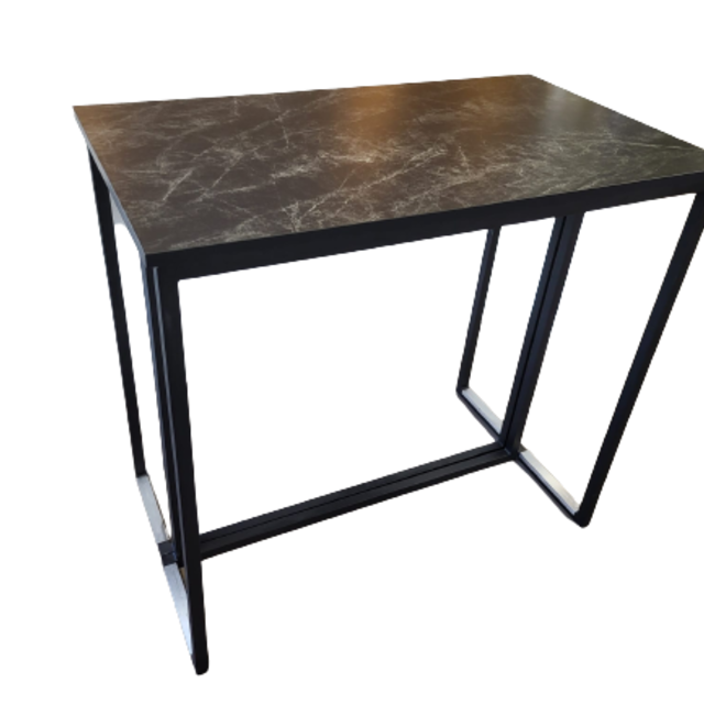 Kubo statafel 120x70cm - Zwart/marmer zwart