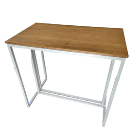 Kubo statafel 120x70cm - Wit/bamboe