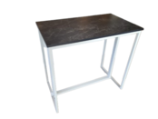 Kubo statafel 120x70cm - Wit/marmer zwart