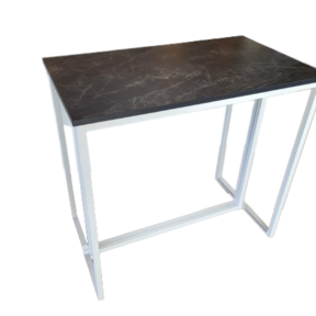 Kubo statafel 120x70cm - Wit/marmer zwart