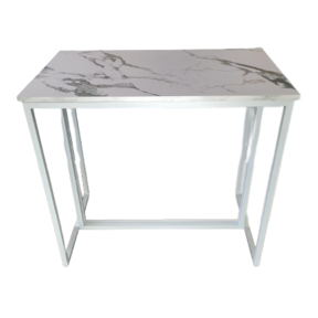 Kubo statafel 120x70cm - Wit/marmer