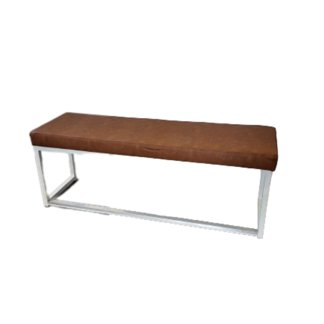 Kubo bank - Wit/vintage leder cognac Kubo bank - Wit/vintage leder cognac
