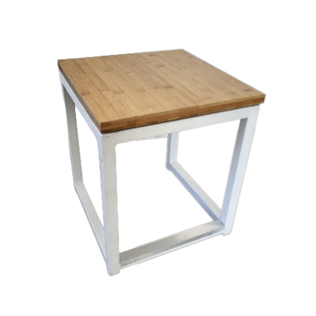 Kubo kruk laag - Wit/bamboe