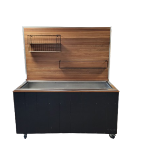 Saladebar inclusief achterwand - Zwart hout