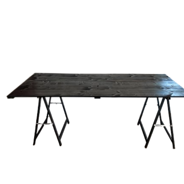 Tafel 200x95cm met klapschraag - zwart