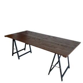Tafel 200x95cm met klapschraag - bruin