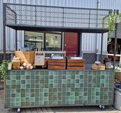 Foodcourt - Staal tegelmotief groen Foodcourt - Staal tegelmotief groen