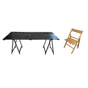 Zitset Klapschraag - Zwart/hout