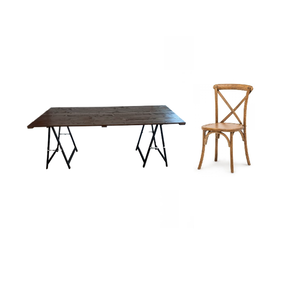 Zitset  klapschraag - Bruin/hout
