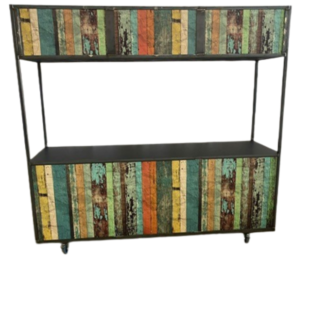 Foodcourt - Staal gekleurd sloophout look