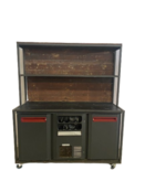 Achterkast industrieel staal old wood