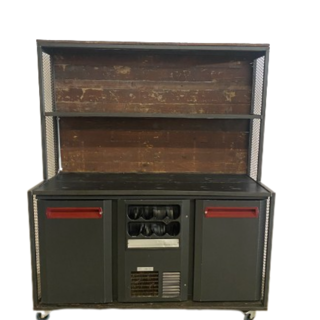 Achterkast industrieel staal old wood