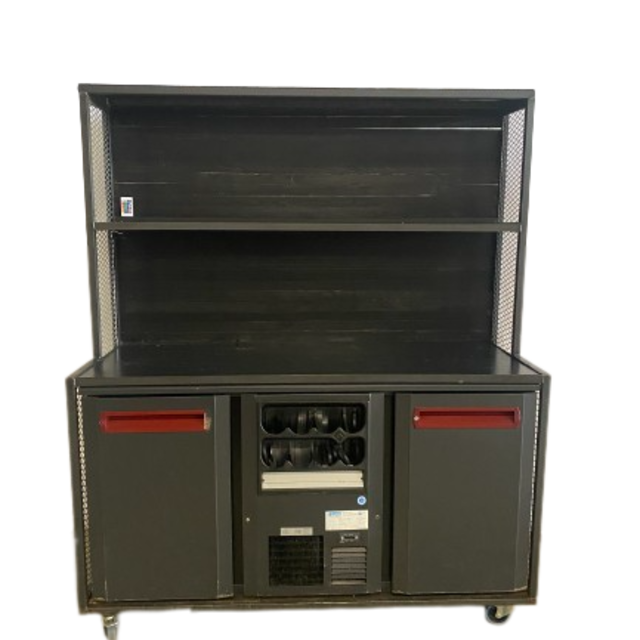 Achterkast industrieel inclusief koelbuffet staal zwart