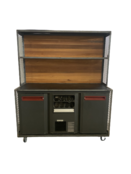 Achterkast industrieel staal bankirai hout