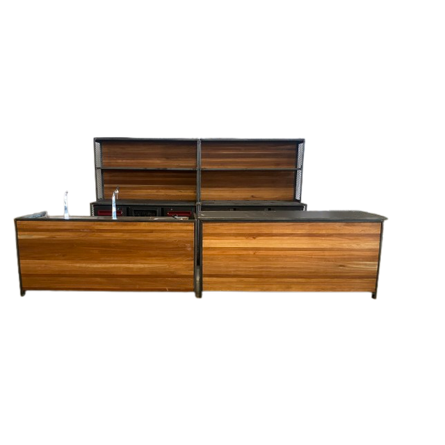 Dubbele barset - Staal bankirai hout