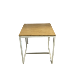 Kubo dinertafel 70x70cm - Wit/bamboe