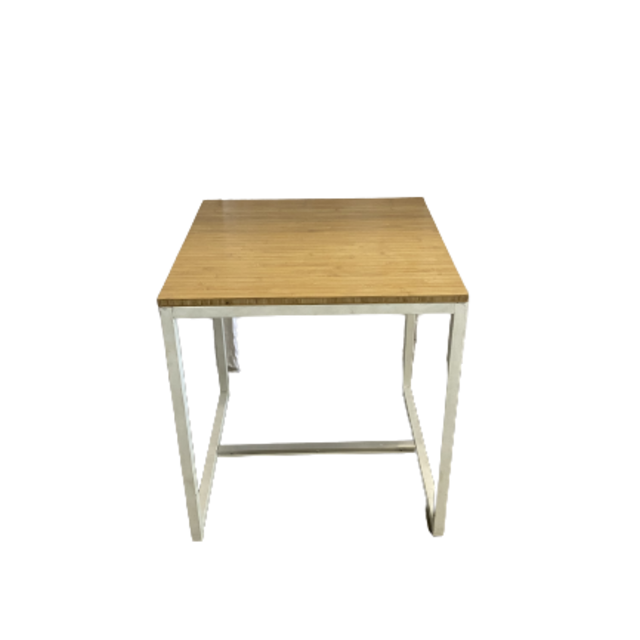 Kubo dinertafel 70x70cm - Wit/bamboe